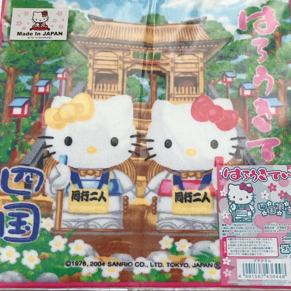 New. Hello Kitty mini towel Sanrio Japan 2004 Gotochi Shikoku Souvenir